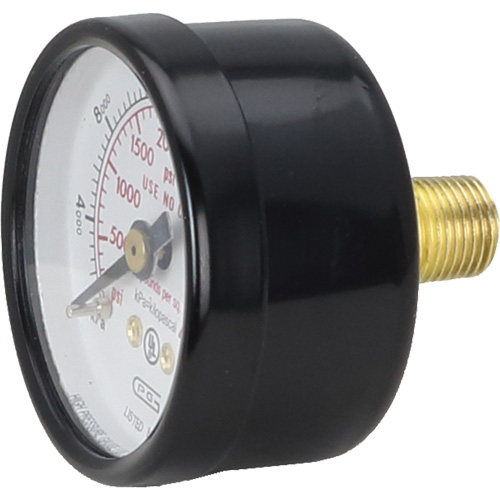 Pressure Gauges, 1-1/2" , 0 - 4000 psi, Back Mount, Analogue Planification Entrepots Molloy
