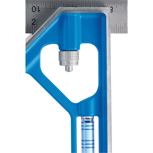 True Blue&reg; Combination Square, 12" L, 1/16" Graduations, Steel, Plain Planification Entrepots Molloy