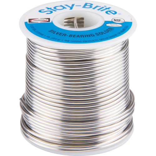 M&eacute;taux d'apport Stay-Brite, Sans plomb, 96 % d'&eacute;tain, 4 % d'argent, &acirc;me Plein, dia. 0,0625" Planification Entrepots Molloy