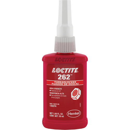 Threadlocker 262 , Red, High, 50 ml, Bottle Planification Entrepots Molloy