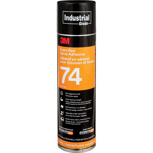 Foam & Fabric Spray Adhesive, Orange, Aerosol Can Planification Entrepots Molloy