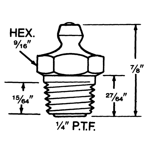 Raccord, Filetage de 1/4"-18 Planification Entrepots Molloy