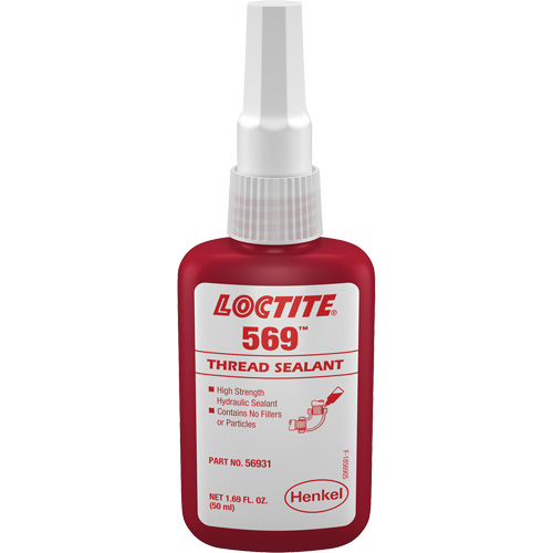 569 Hydraulic Thread Sealant, Bottle, 50 ml, -54° C - 149° C/-65° F - 300° F Planification Entrepots Molloy