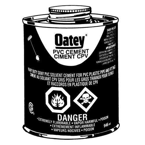 PVC Heavy-Duty Cement, 946 ml, Brush-Top Can, Grey Planification Entrepots Molloy