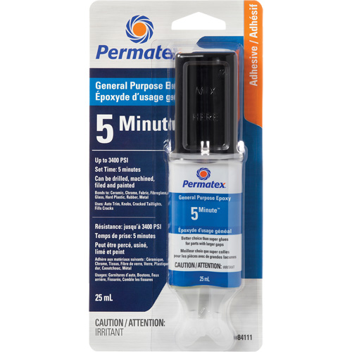 PermaPoxy 5 Minute General Purpose Epoxy, 29.5 ml, Epoxy, Two-Part, Clear Planification Entrepots Molloy