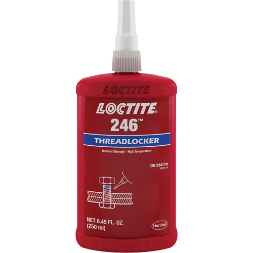 Threadlocker 246 High Temperature, Blue, Medium, 250 ml, Bottle Planification Entrepots Molloy