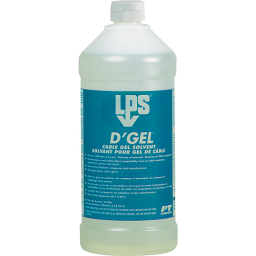 Solvant de gel D'Gel pour c&acirc;bles, 32 oz, Bouteille Planification Entrepots Molloy