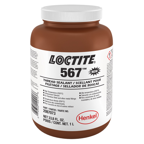567 High Temperature Thread Sealant, Bottle, 1 L, -53.88° C - 204° C/-65° F - 400° F Planification Entrepots Molloy