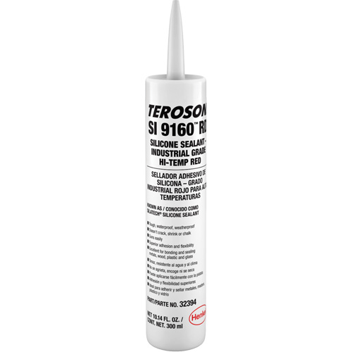 Teroson&reg; SI 9160 High Temperature Silicone Sealant, Cartridge, Red Planification Entrepots Molloy