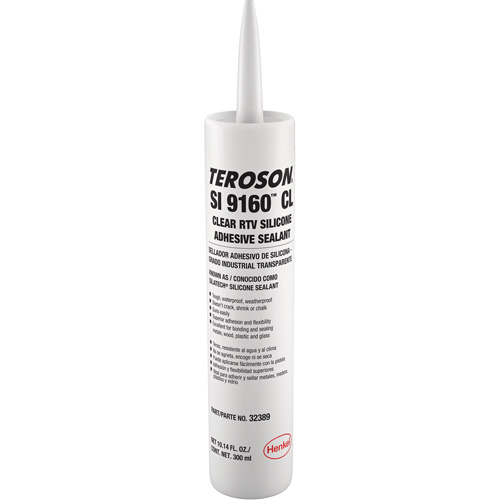 Teroson&reg; SI 9160 Silicone Sealant, Cartridge, Clear Planification Entrepots Molloy