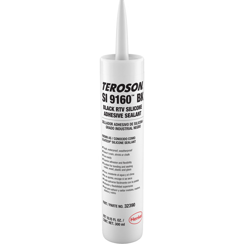 Teroson&reg; SI 9160 Silicone Sealant, Cartridge, Black Planification Entrepots Molloy
