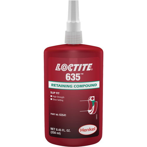 Loctite&reg; 635 Retaining Compound, 250 ml, Bottle, Green Planification Entrepots Molloy