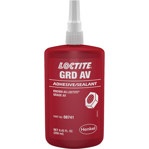 Letter Grade AV Threadlocker, Red, High, 250 ml, Bottle Planification Entrepots Molloy
