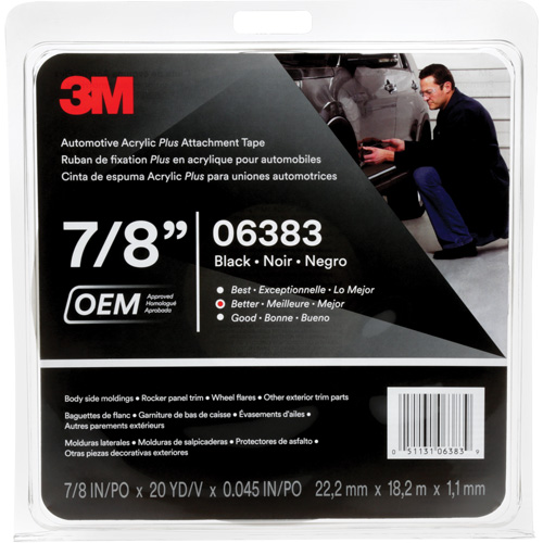 Ruban en acrylique de 3M pour l'automobile, 18 m (60') lo x 22 mm (7/8") la, 45 mils, Acrylique Planification Entrepots Molloy