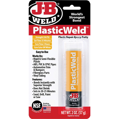 Colle &eacute;poxyde PlasticWeld, 2 oz, B&acirc;ton, Blanc cass&eacute; Planification Entrepots Molloy