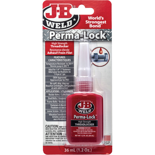 Compos&eacute; de blocage Perma-Lock, Rouge, &eacute;lev&eacute;, 36 ml, Bouteille Planification Entrepots Molloy