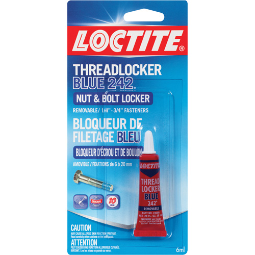 242 Threadlocker, Blue, Medium, 6 ml, Tube Planification Entrepots Molloy
