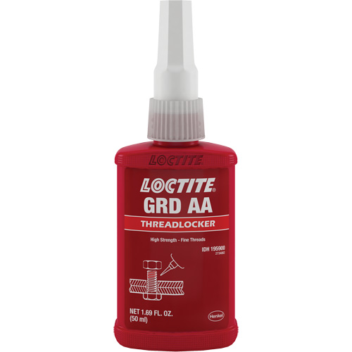 Letter Grade AA Wicking Grade Threadlocker, Green, High, 50 ml, Bottle Planification Entrepots Molloy