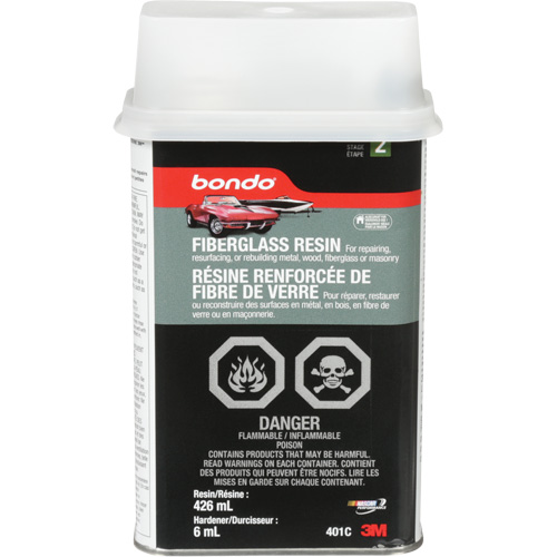 Bondo&reg; Fibreglass Resin, Two-Part, 15 oz., Rectangular Can Planification Entrepots Molloy
