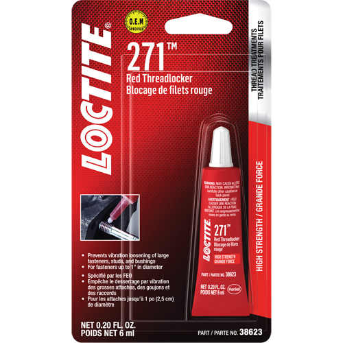 271 Threadlocker, Red, High, 6 ml, Tube Planification Entrepots Molloy