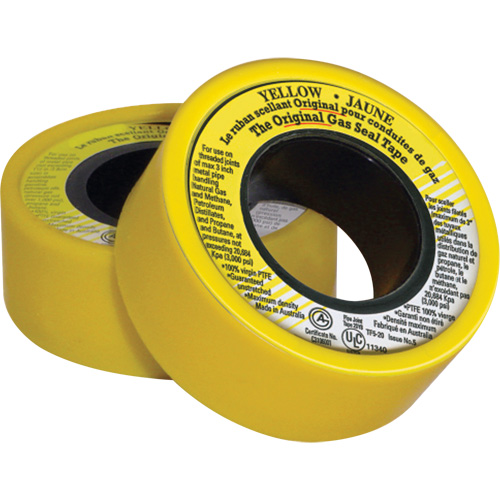 Ruban d'&eacute;tanch&eacute;it&eacute; pour filet en PTFE, 236" lo x 3/4" la, Jaune Planification Entrepots Molloy