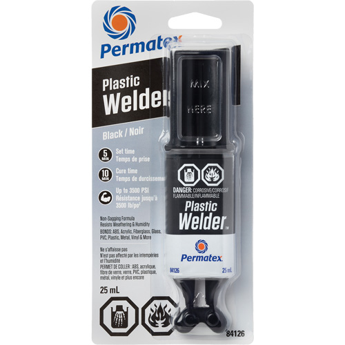 Plastic Welder Epoxy, 25 ml, Syringe, Two-Part, Black Planification Entrepots Molloy