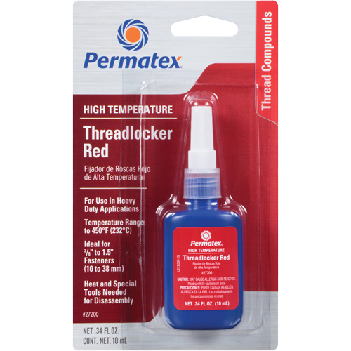 High Temperature Threadlocker, Red, High, 10 ml, Bottle Planification Entrepots Molloy