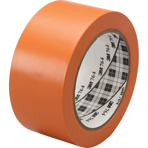 Ruban en vinyle pour travaux g&eacute;n&eacute;raux 764, 25,4 mm (1") la x 32,9 m (108') lo, 5 mils, Orange Planification Entrepots Molloy