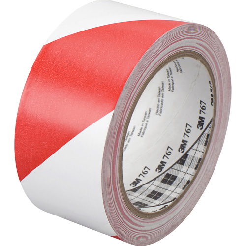 Ruban de signalisation de danger 767, 50,8 mm (2") x 33 m (108'), Rouge/Blanc Planification Entrepots Molloy