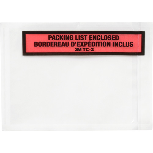 Pochette pour bordereau d'exp&eacute;dition, 5-1/2" lo x 4-1/2" la, Style Insertion par extr&eacute;mit&eacute; Planification Entrepots Molloy