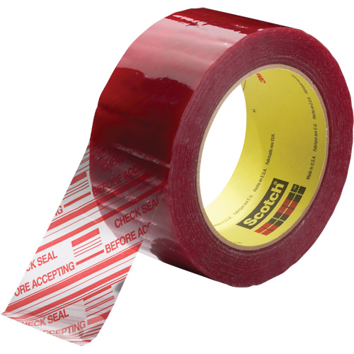Ruban d'emballage avec message de s&eacute;curit&eacute; Scotch 3779, Adh&eacute;sif Acrylique, 1,8 mils, 48 mm (2") x 100 m (328') Planification Entrepots Molloy