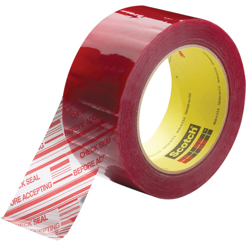 Ruban d'emballage avec message de s&eacute;curit&eacute; Scotch 3779, Adh&eacute;sif Acrylique, 1,8 mils, 48 mm (2") x 914 m (2998') Planification Entrepots Molloy
