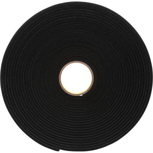 4504 Vinyl Foam Tape, 25.4 mm (1") W x 16.5 m (54') L, 250 mils, Black Planification Entrepots Molloy