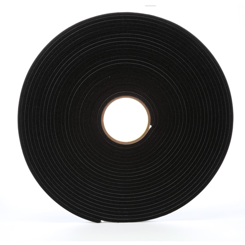 4504 Vinyl Foam Tape, 19 mm (3/4") W x 16.5 m (54') L, 250 mils, Black Planification Entrepots Molloy