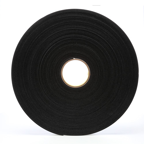 Ruban en mousse de vinyle 4508, 25,4 mm (1") la x 32,9 m (108') lo, 125 mils, Noir Planification Entrepots Molloy