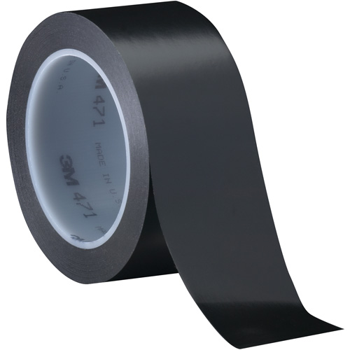 471 Vinyl Tape, 102 mm (4") W x 32.9 m (108') L, 5.2 mils, Black Planification Entrepots Molloy