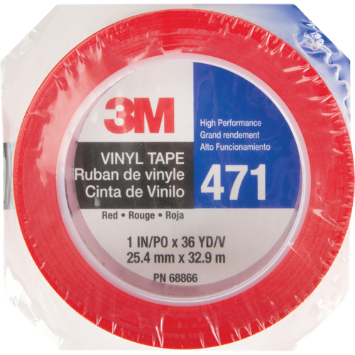 471 Vinyl Tape, 25.4 mm (1") W x 32.9 m (108') L, 5.3 mils, Red Planification Entrepots Molloy