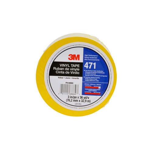 Ruban en vinyle 471, 12 mm (1/2") la x 32,9 m (108') lo, 5,2 mils, Jaune Planification Entrepots Molloy