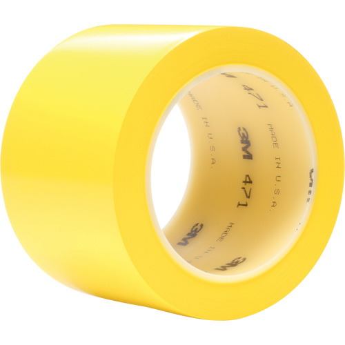 471 Vinyl Tape, 76.2 mm (3") W x 32.9 m (108') L, 5.2 mils, Yellow Planification Entrepots Molloy