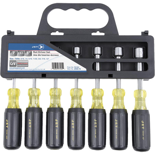 JKND-7S Cushion Grip Nutdriver Set, 7 Pcs., Non Magnetic, Imperial Planification Entrepots Molloy