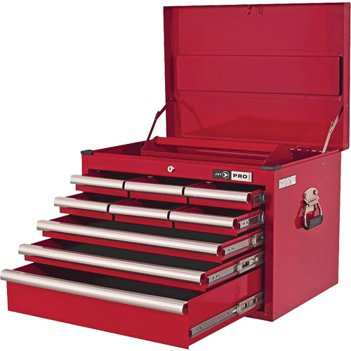 PMC2709 Pro Series Mechanic's Chest, 26" W, 9 Drawers, Red Planification Entrepots Molloy