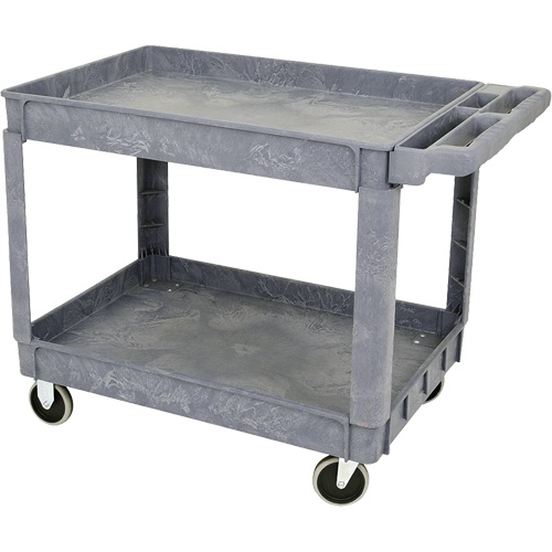 JPTC-3624 Heavy-Duty Polypropylene Shop Cart, 2 Tiers, 46" W x 25-1/2" D x 33-1/4" H, 500 lbs. Cap. Planification Entrepots Molloy