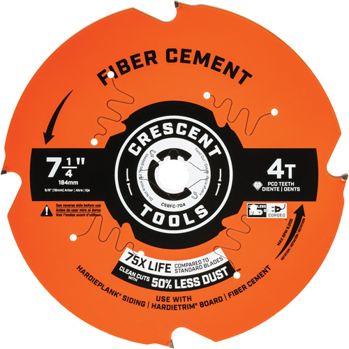 Circular Saw Blade, 7-1/4", 4 Teeth, Cement Use Planification Entrepots Molloy