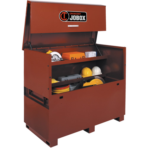 Long coffre de style piano, 60" la x 30-1/2" p x 50" h, Noir/Orange Planification Entrepots Molloy