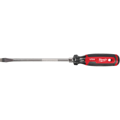 Slotted Screwdriver, 3/8" Tip, Round, 330 mm L, Cushion Grip Handle Planification Entrepots Molloy