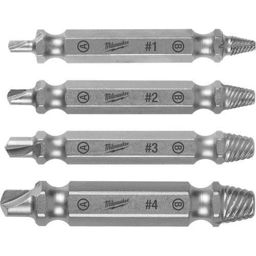 Screw Extractor Set, High Speed Steel, 4 Pieces Planification Entrepots Molloy