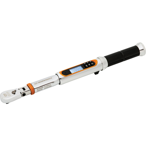Cl&eacute; dynamom&eacute;trique &agrave; t&ecirc;te flexible 120XP avec angle, &eacute;lectronique, Entraînement 3/8" carr&eacute;, 120 - 1200 lb-pi Planification Entrepots Molloy
