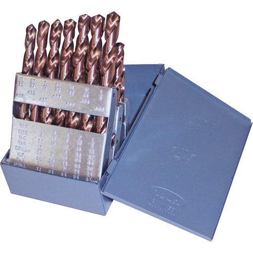 Jobber Length Drill Set, 15 Pieces, Cobalt Planification Entrepots Molloy