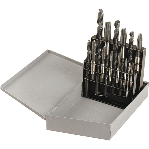 Jeu de tarauds &agrave; main Drill & Plug, 18 morceaux Planification Entrepots Molloy
