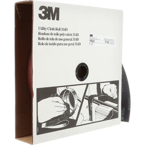 Rouleau de toile abrasive utilitaire 314D, 2" la x 150' lo, Grain 100J Planification Entrepots Molloy